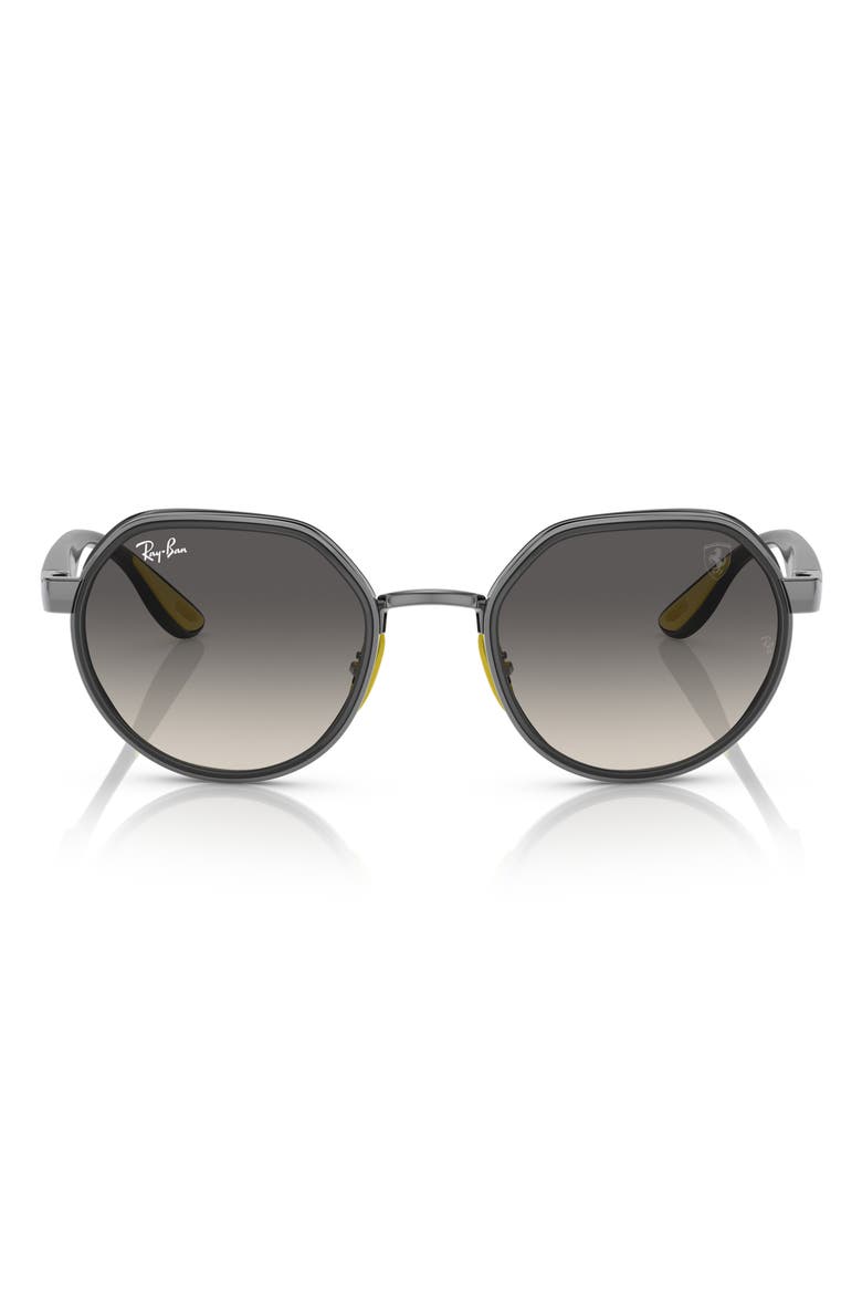 51mm Polarized Gradient Irregular Sunglasses, Main, color, GUNMETAL / GREY GRADIENT