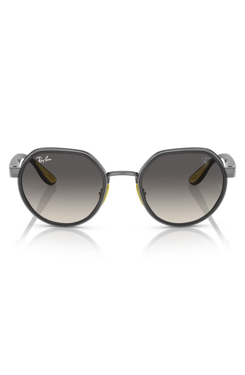 Ray-Ban 51mm Polarized Gradient Irregular Sunglasses, Main, color, Gunmetal / Grey Gradient