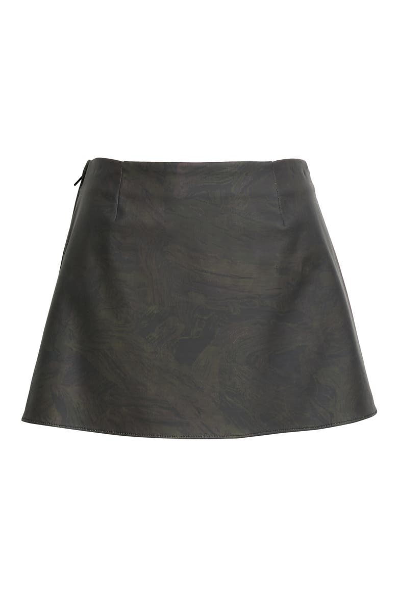 Heat Activated Cotton Blend Miniskirt, Alternate, color, BLACK/ GREEN