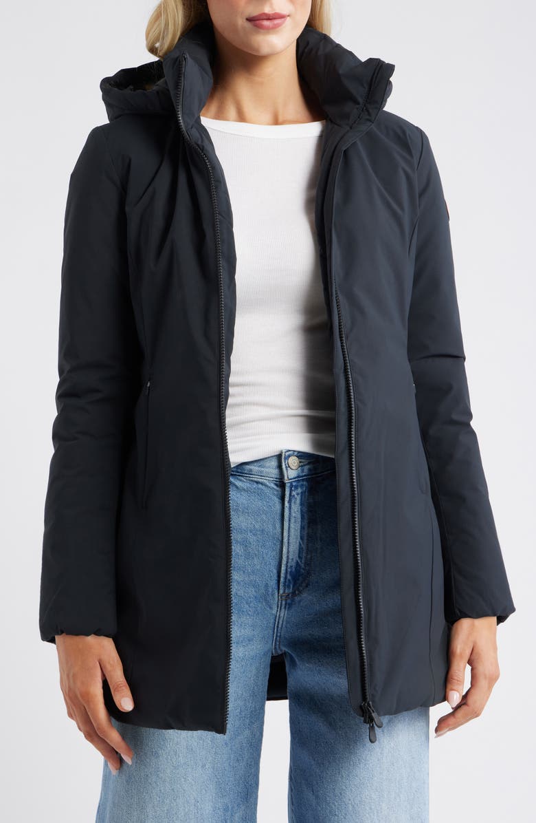 Save The Duck Rachel Hooded Jacket, Alternate, color, Black