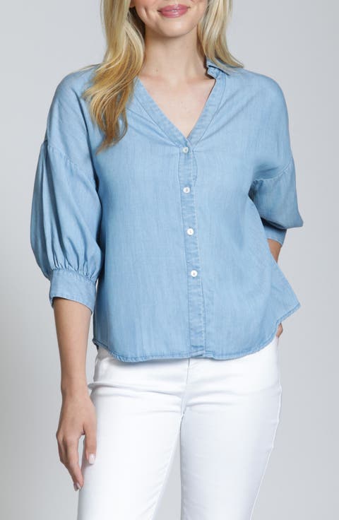 Blouson Sleeve Woven Shirt