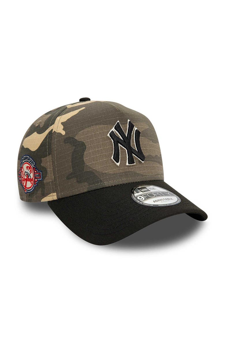 New Era Men's New Era New York Yankees Camo Crown A-Frame 9FORTY Adjustable Hat, Main, color,