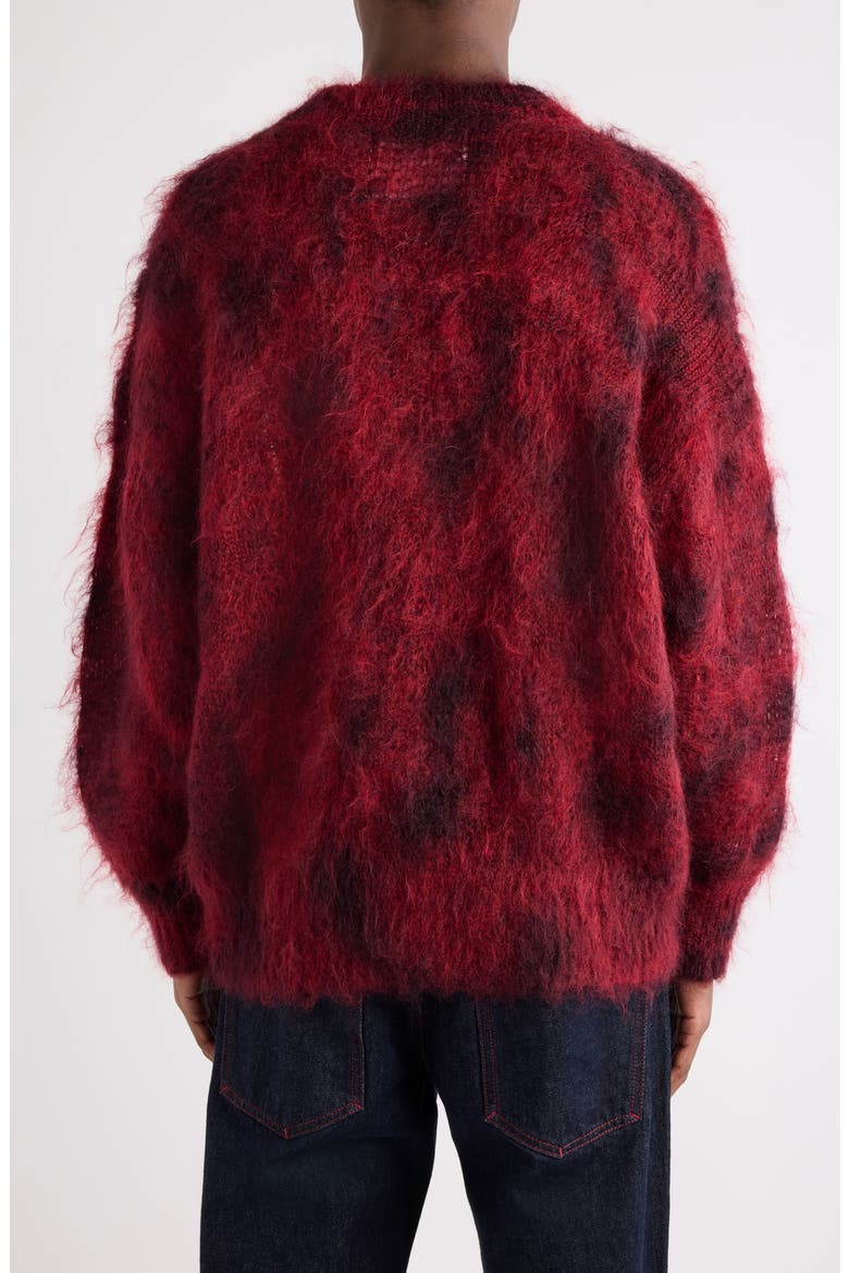 Miller Kid Mohair & Wool Sweater, Alternate, color, DEEP RED