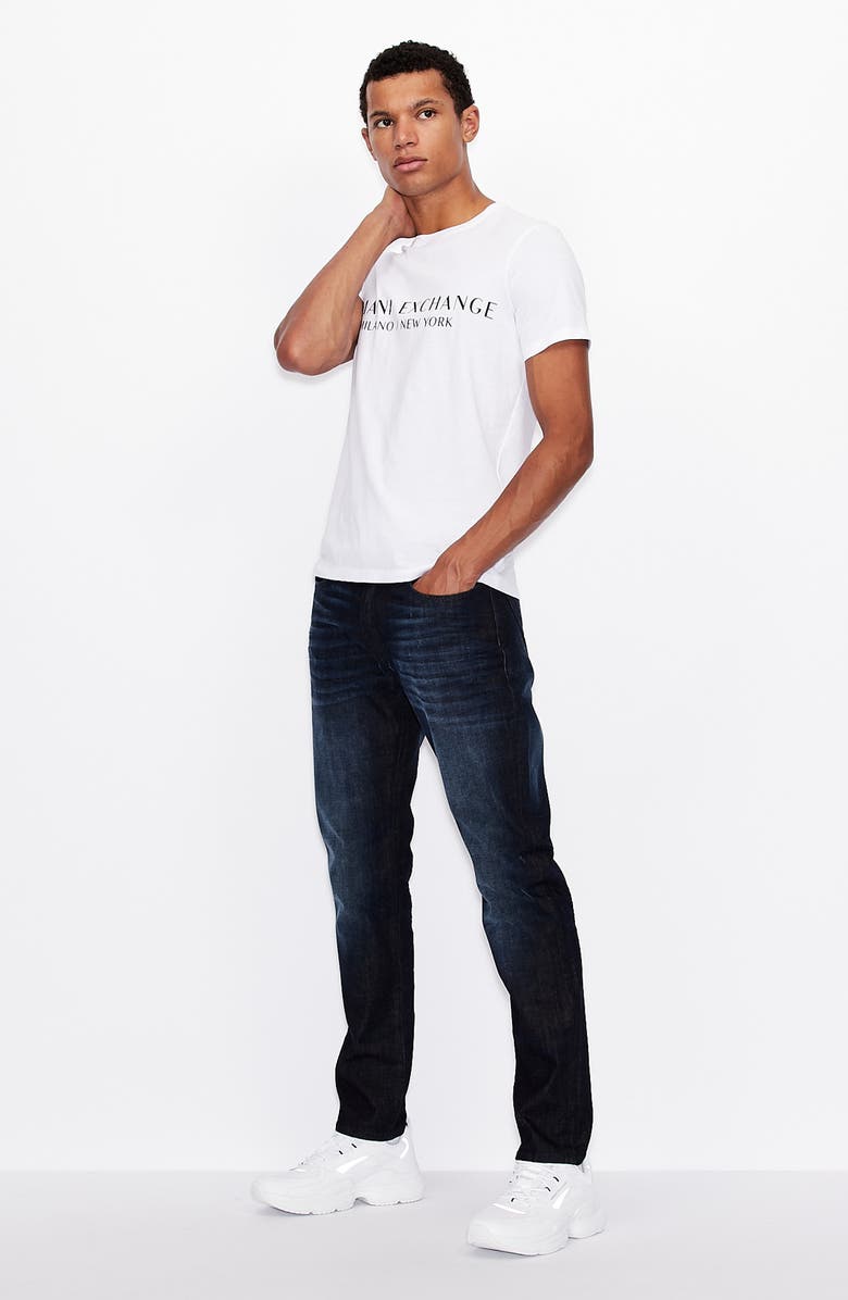 Armani Exchange Milano/New York Logo Graphic Tee, Alternate, color, White