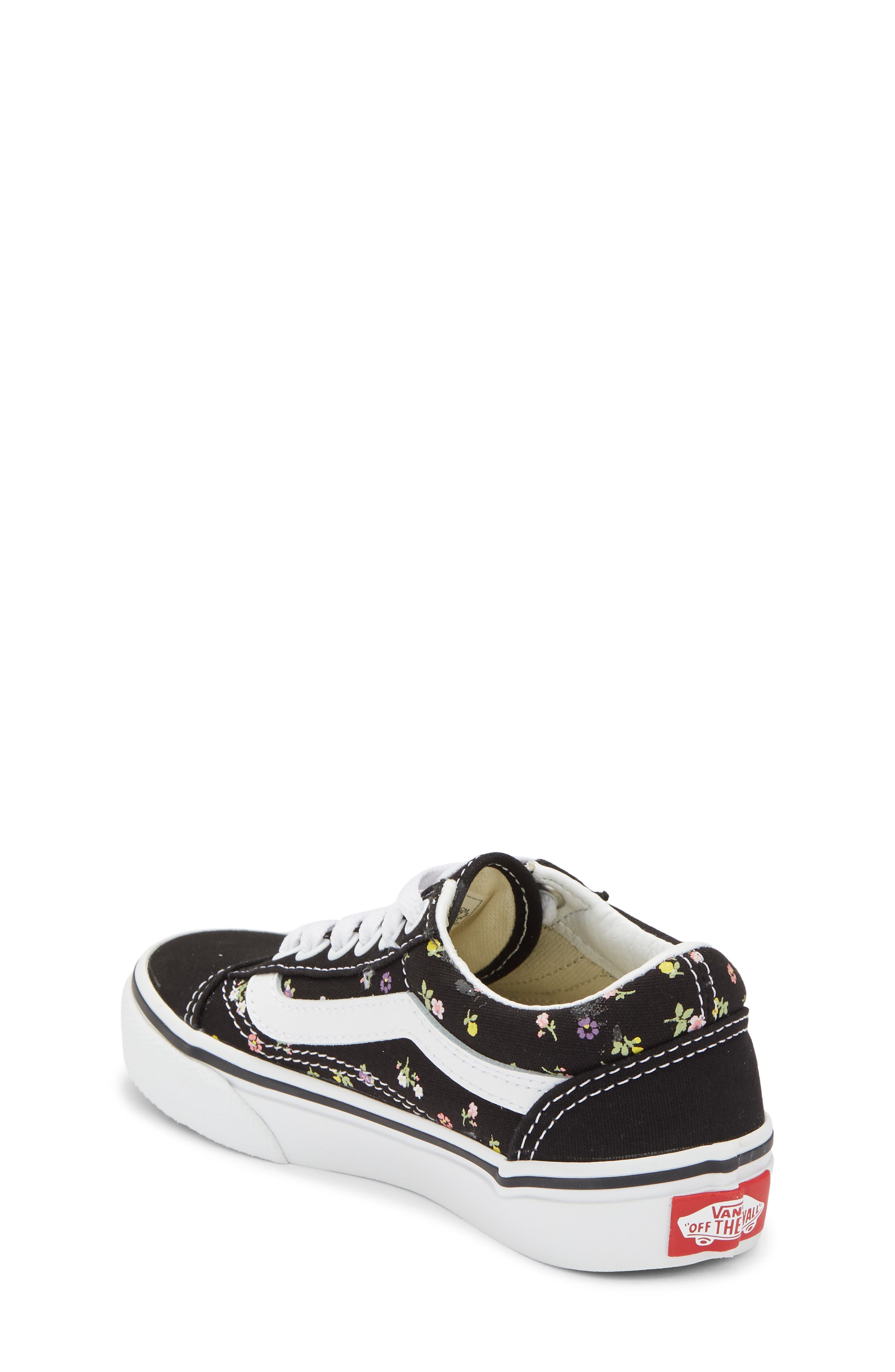Kids' Old Skool Sneaker, Alternate, color, FLORAL BLACK/SUNSET BLUSH