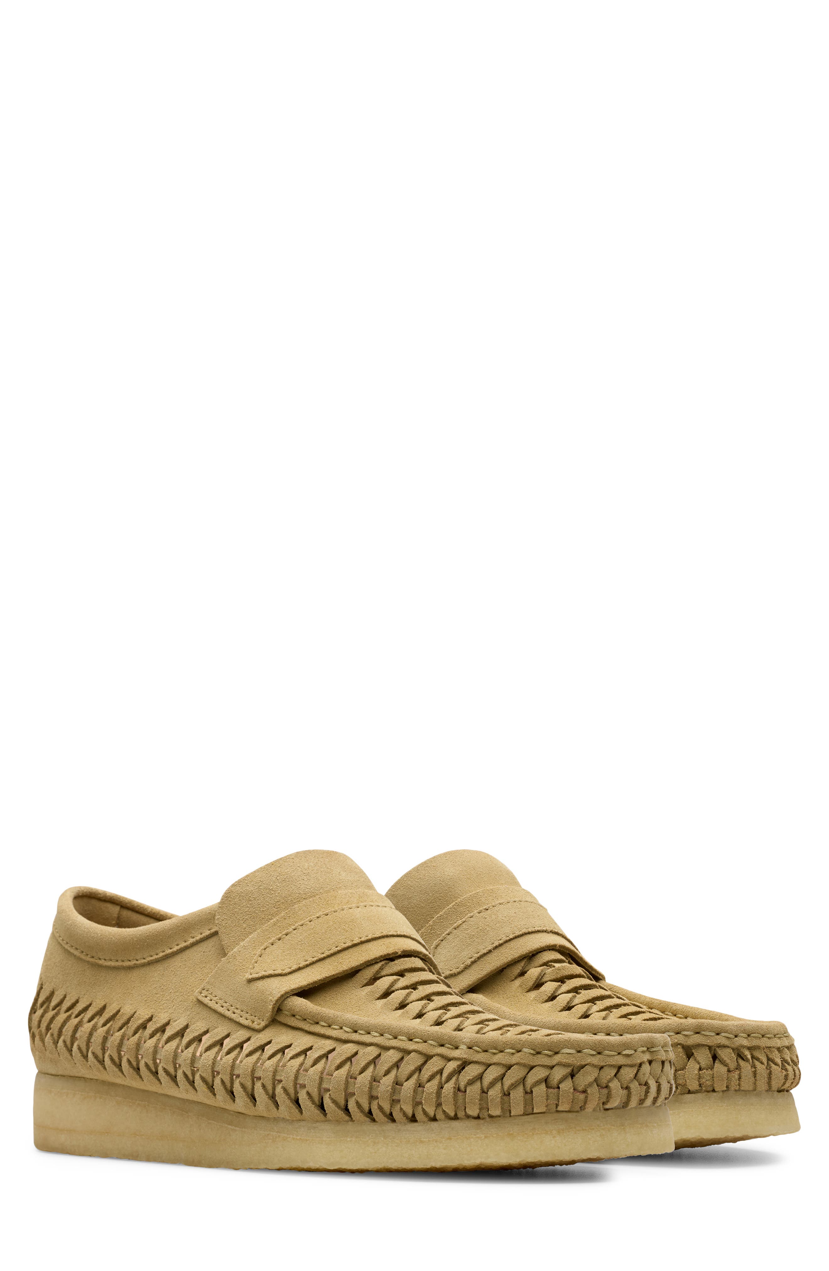 Clarks<sup>®</sup> Wallabee Woven Suede Loafer, Main, color, 