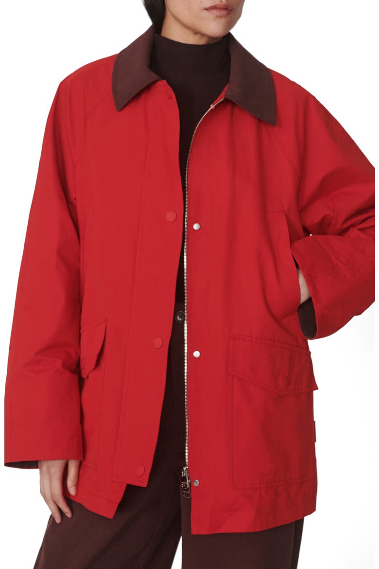 Rylan Mid Length Jacket, Main, color, WASHED RED
