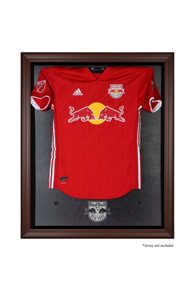 FANATICS AUTHENTIC New York Red Bulls Framed Brown Team Logo Jersey Display Case, Main, color, 