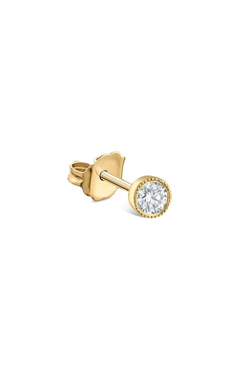 Scalloped Diamond Stud Earring