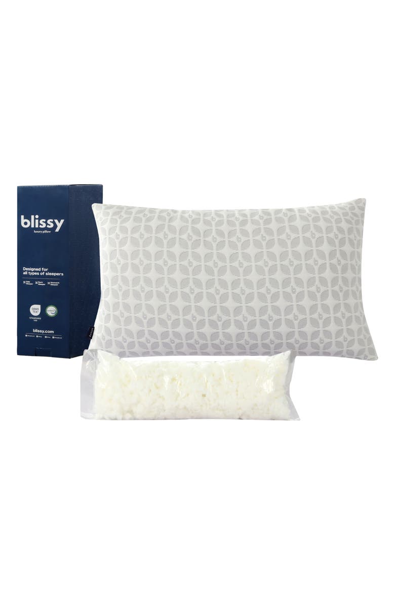 BLISSY Signature Adjustable Memory Foam Pillow & Fill Pouch Set, Alternate, color, White