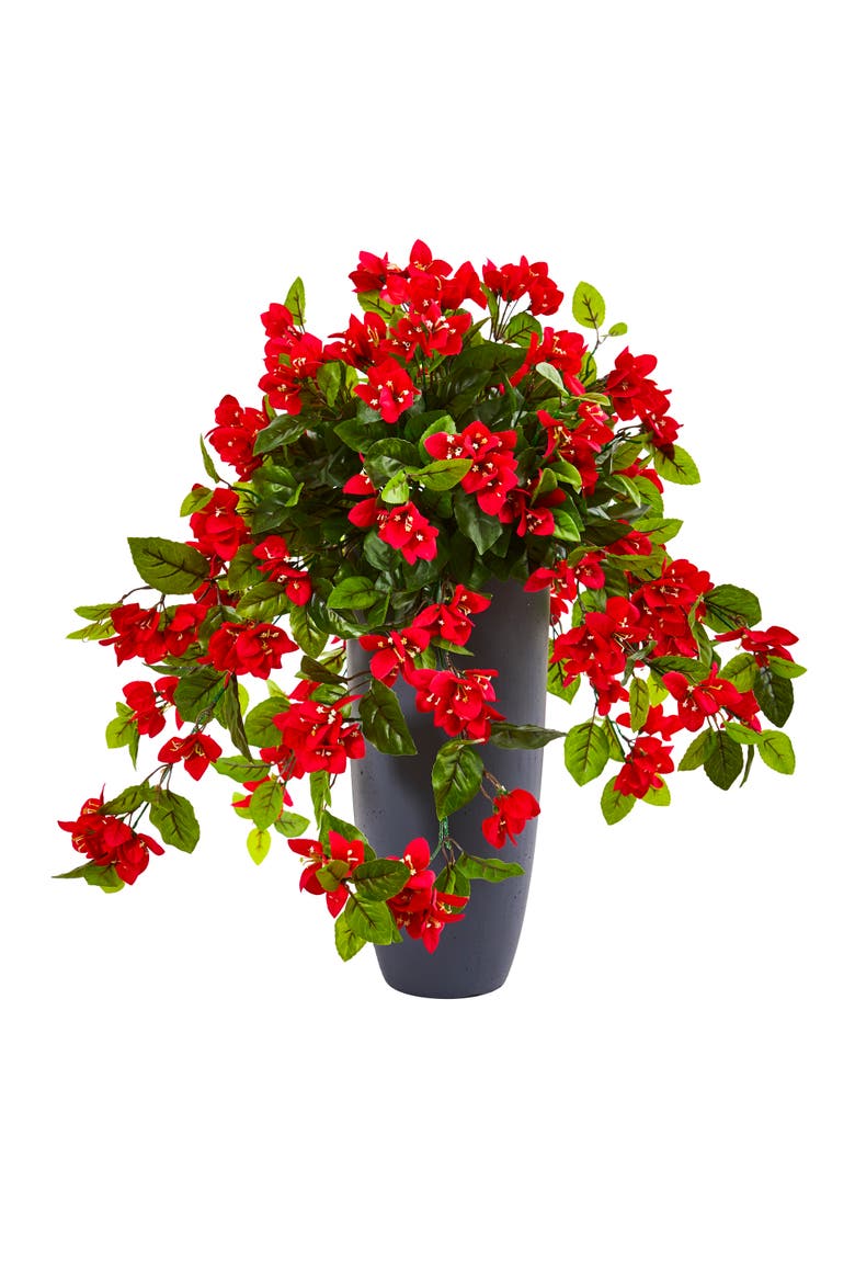 26-in Bougainvillea Artificial Plant in Planter UV Resistant, Main, color, Red