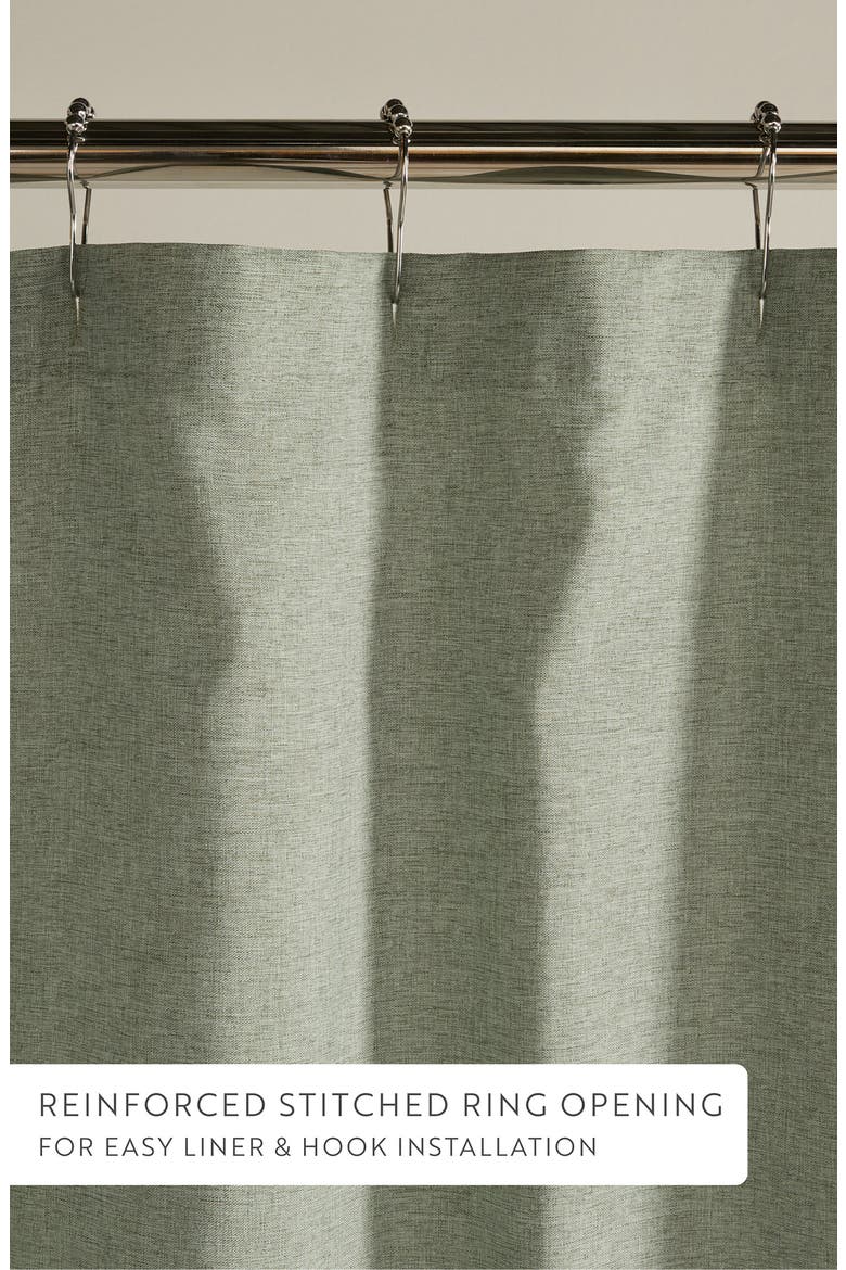 Woven Shower Curtain, Alternate, color, SAGE