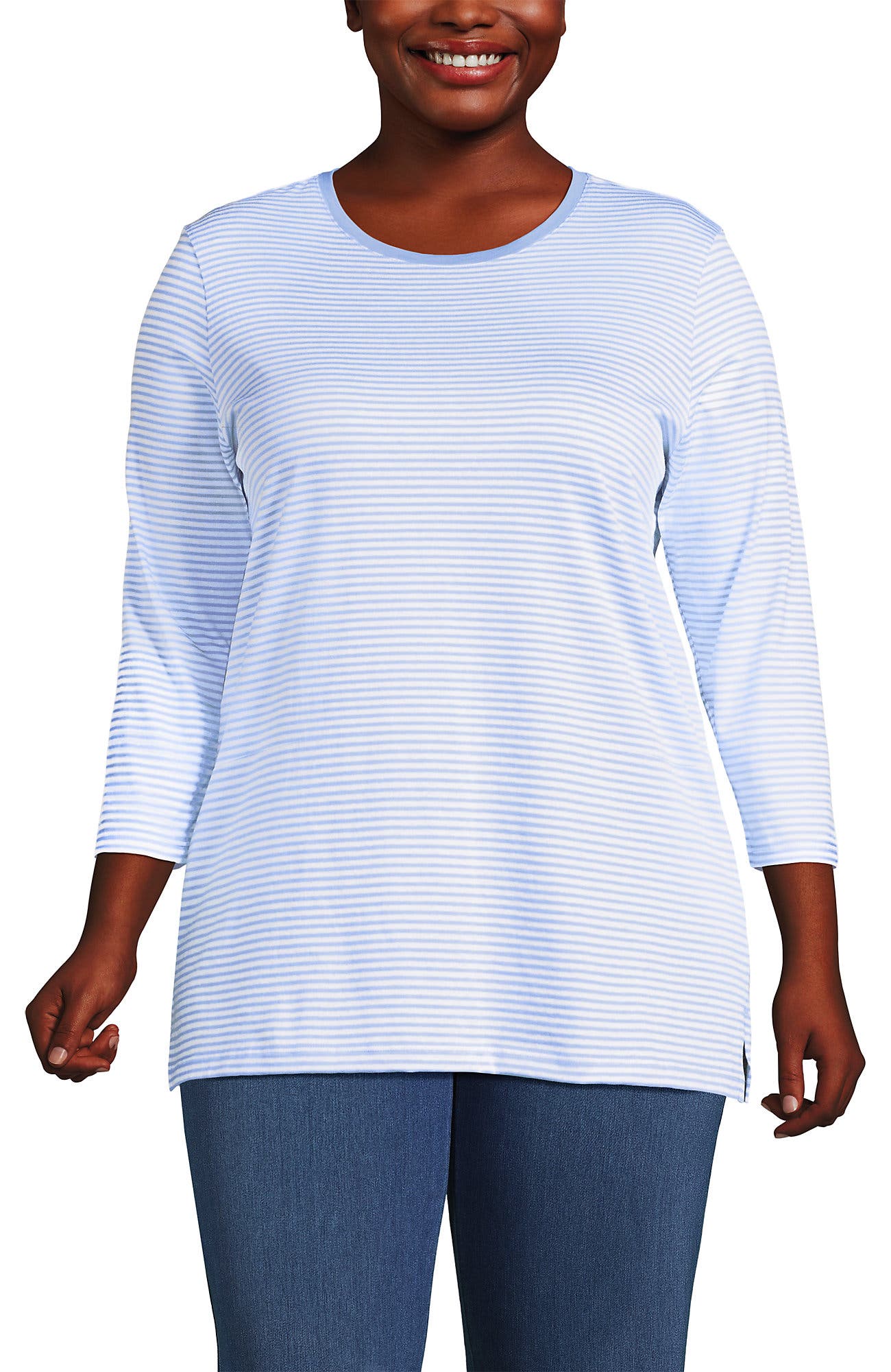 Light Sea Blue Micro Stripe