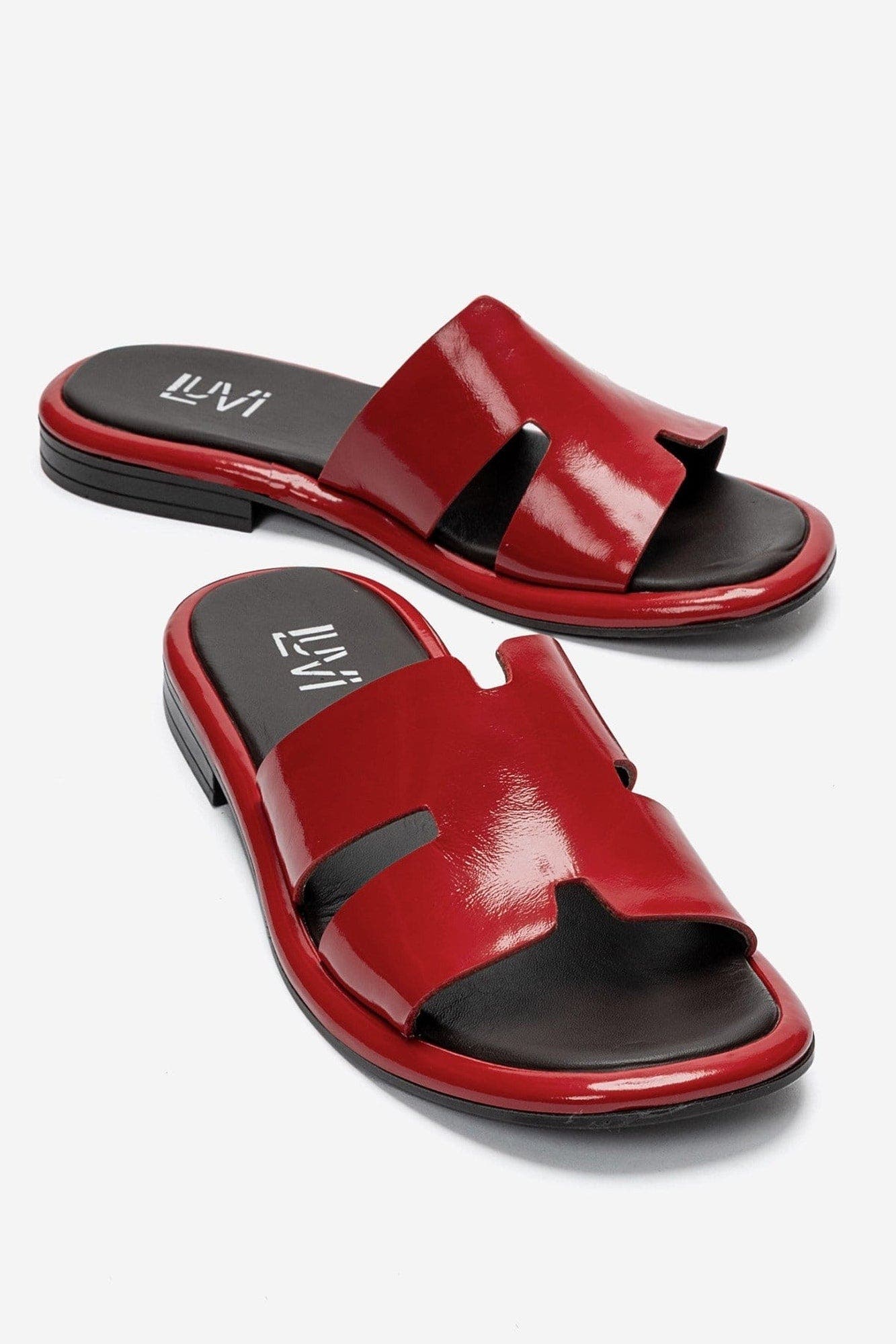 Brio Leather Sandal, Alternate, color, Red Patent