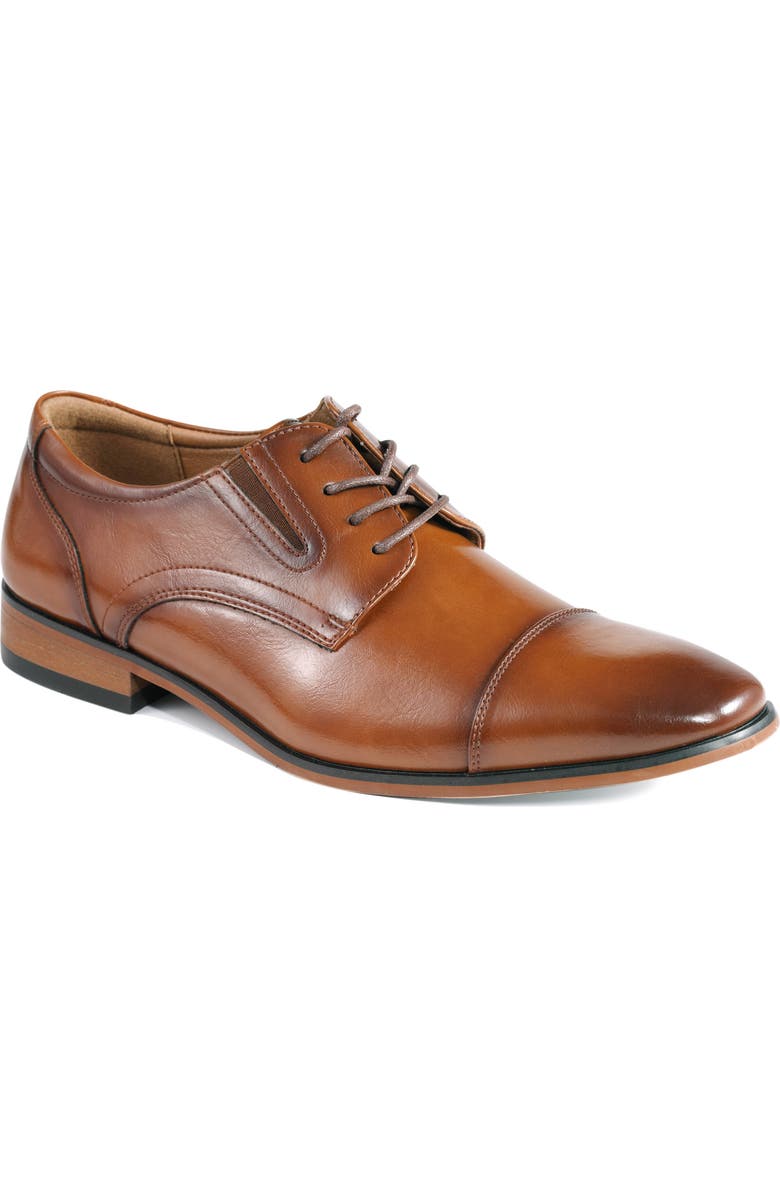 GUESS Sulai Cap Toe Derby, Main, color, Dark Natural