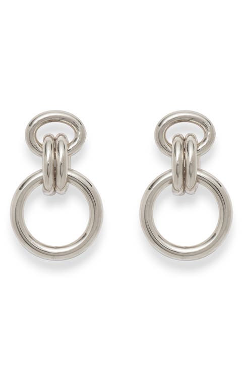 Mina Sterling Silver Plate Drop Earrings