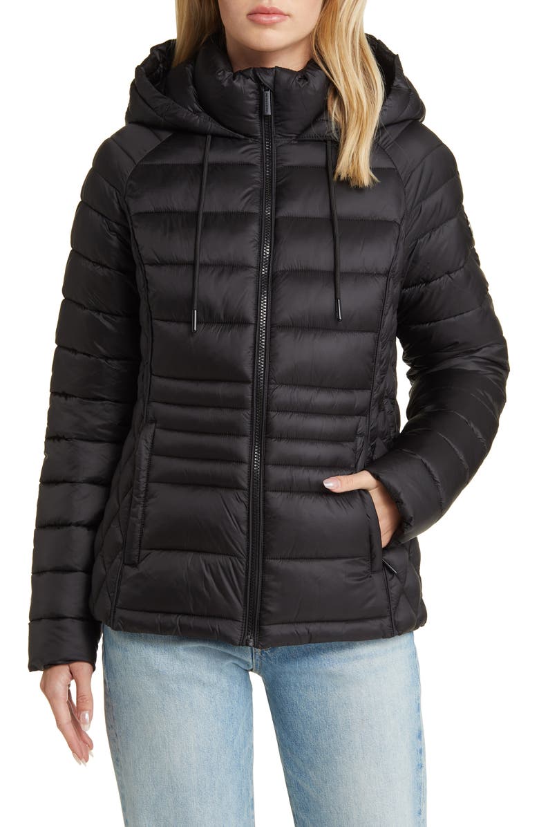 Michael Kors Lightweight Hooded Puffer Jacket, Main, color,