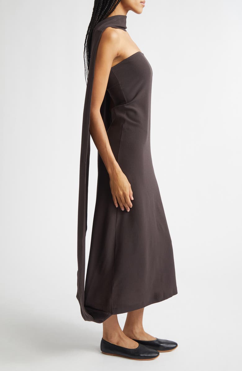 Paloma Wool Alberch Strapless Wool Blend Dress with Attached Scarf, Alternate, color, Grey