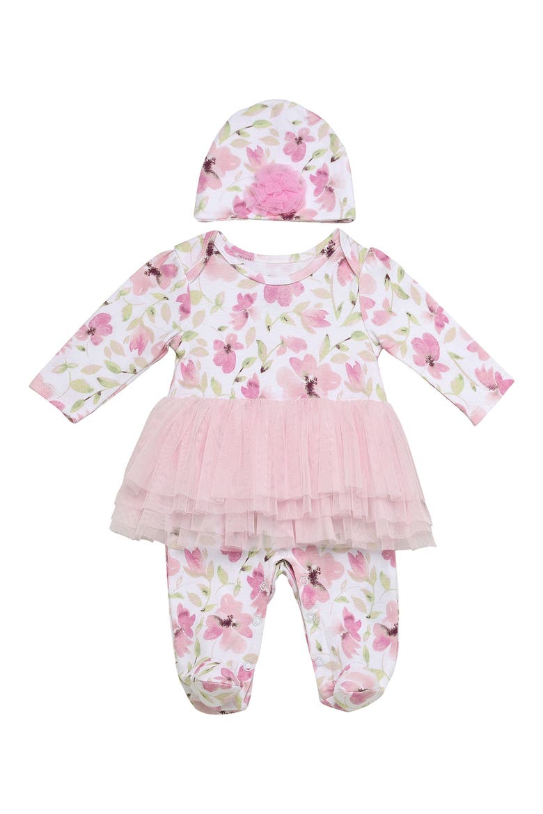 Tutu Romper & Knit Cap Set, Main, color, PINK