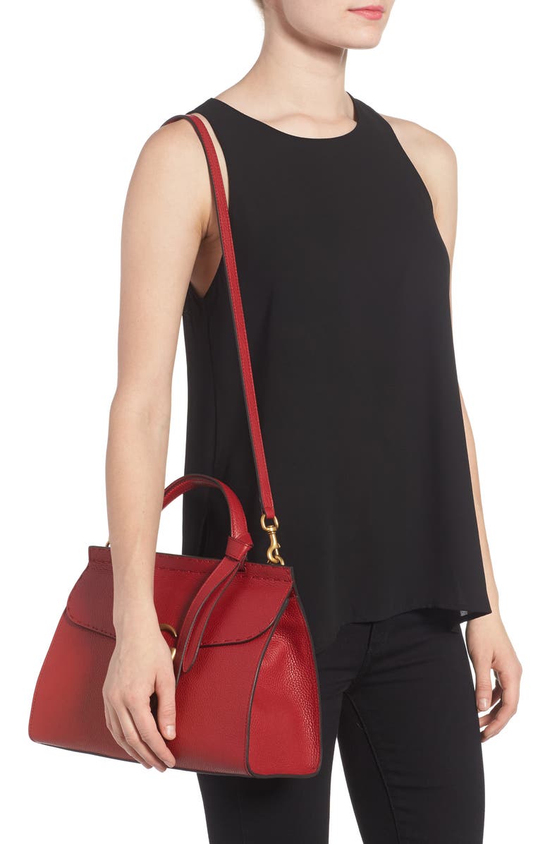 Gucci GG Marmont Top Handle Leather Satchel, Alternate, color,