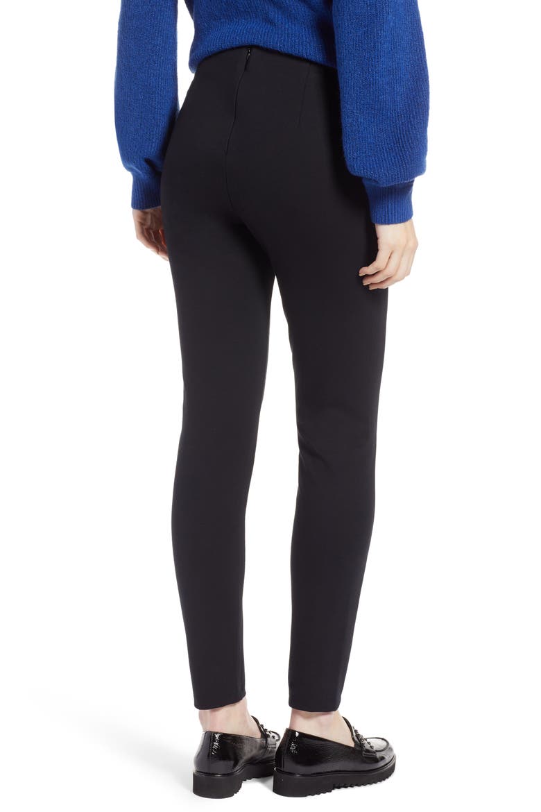 Skinny Ponte Knit Pants, Alternate, color, BLACK