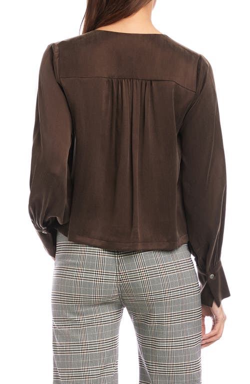 Fifteen Twenty Kayla Tie Front Blouse In Brown