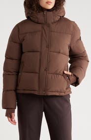 BCBGeneration Missy Hooded Water Resistant Crop Puffer Jacket