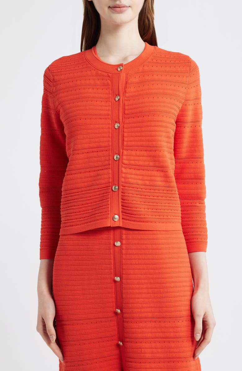Elie Tahari The Alessandra Cardigan, Alternate, color, Orange Dream
