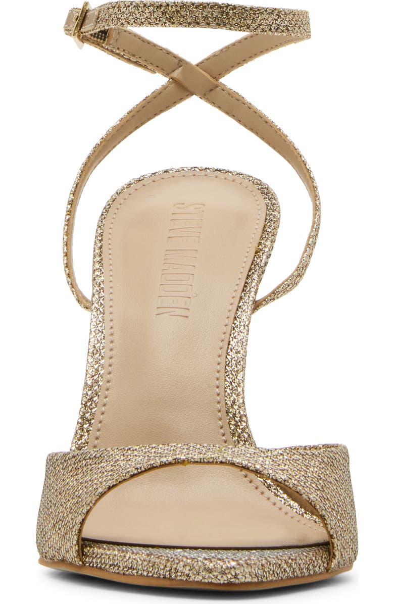 Steve Madden Beki Ankle Strap Pointed Toe Sandal, Alternate, color, Gold Fab