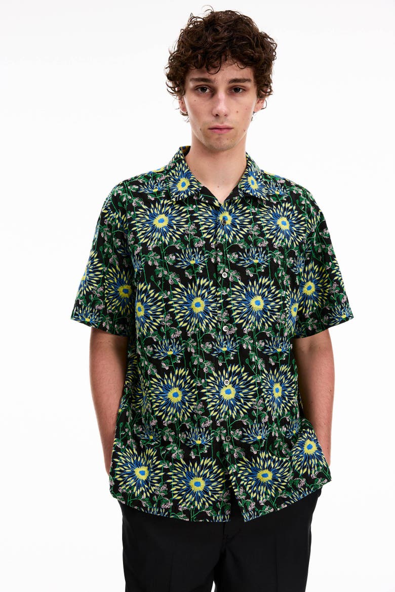 Short Sleeve Firework Shirt, Alternate, color, Black