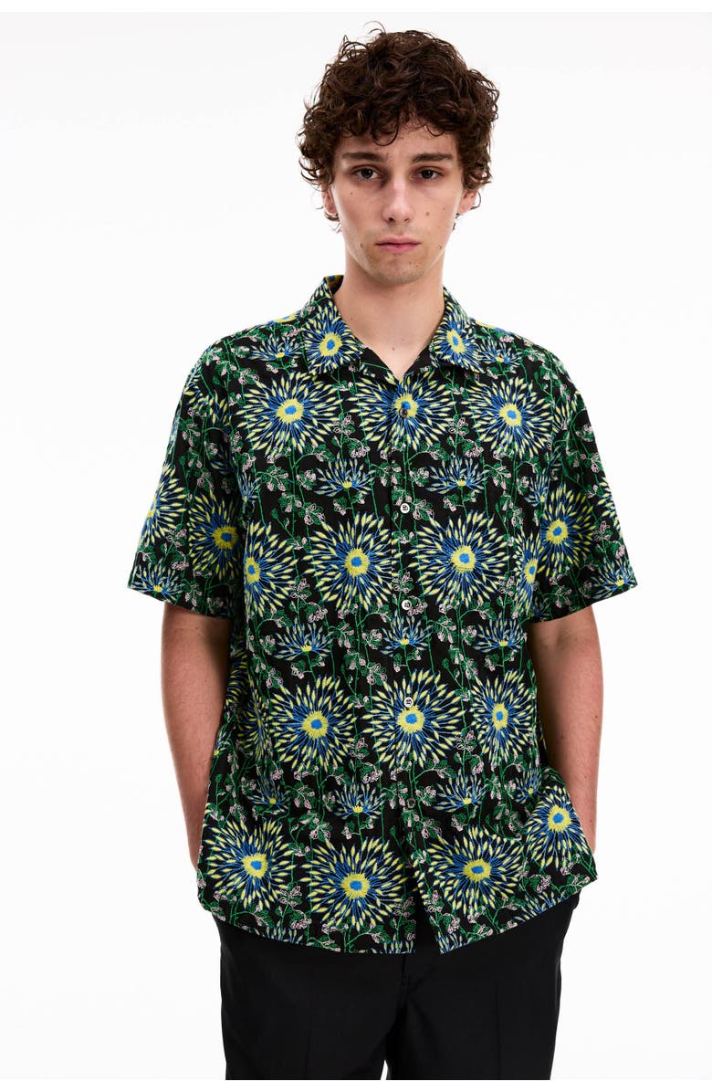 vowels Short Sleeve Firework Shirt, Alternate, color, Black