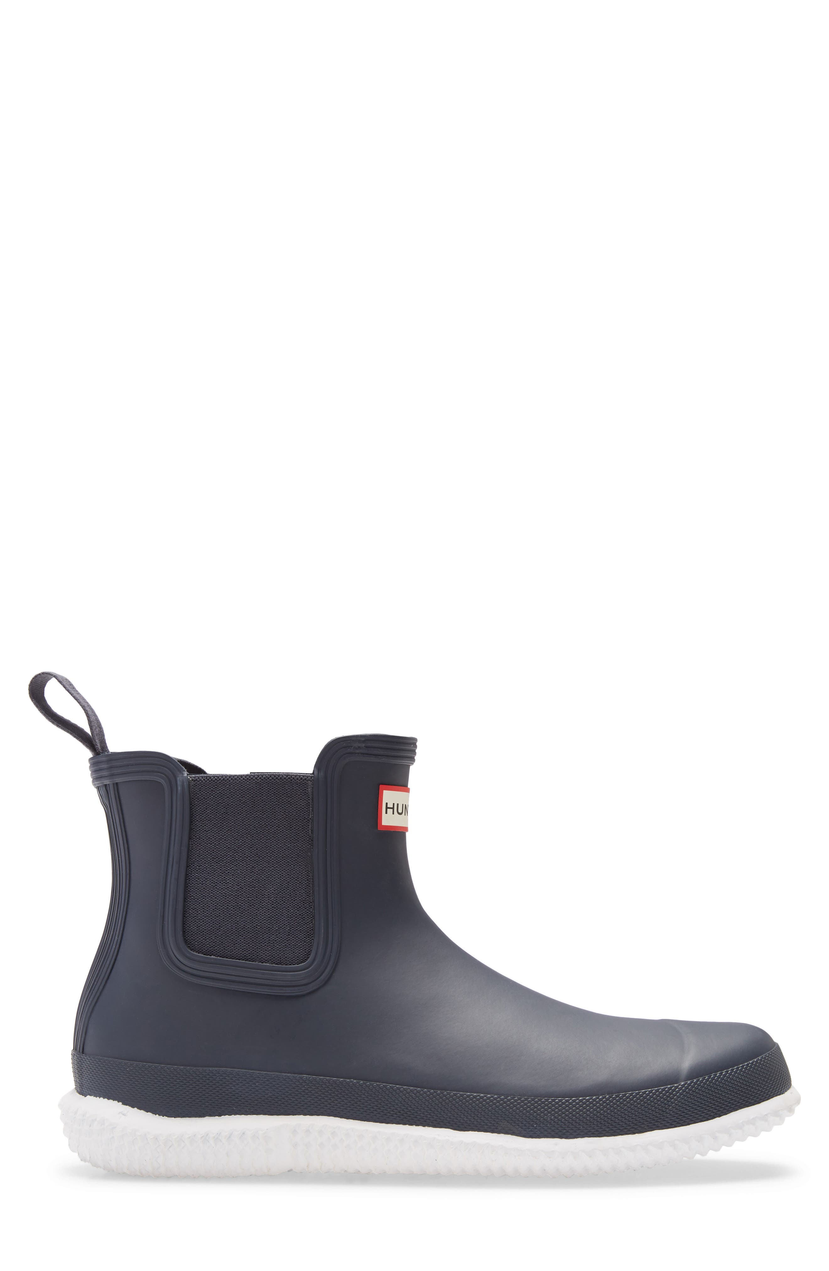 Calendar Sole Waterproof Chelsea Rain Boot, Alternate, color, NAVY/ WHITE