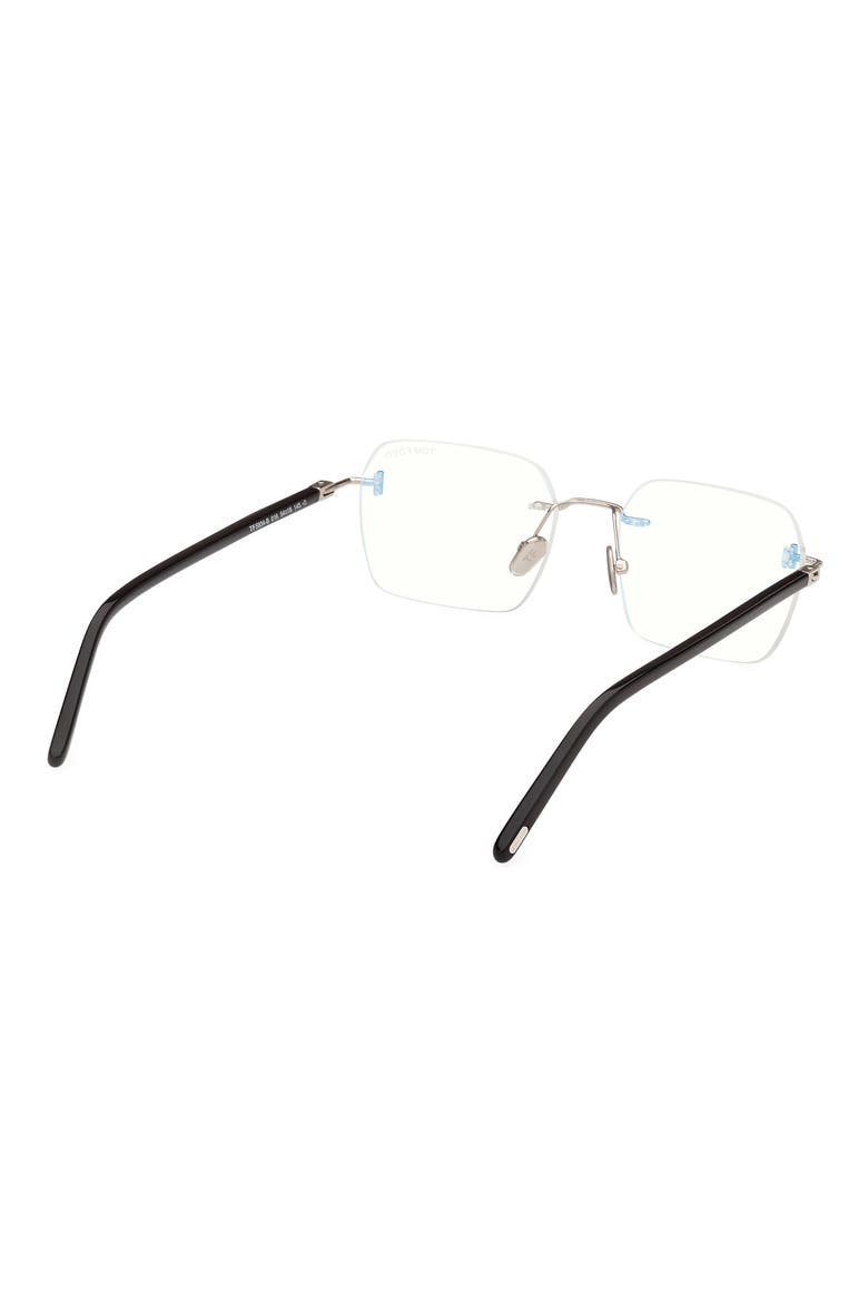 54mm Rectangular Blue Light Blocking Optical Glasses, Alternate, color, PALLADIUM BLACK / T LOGO