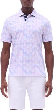 Bugatchi Hendrix Digital Palm Print Pima Cotton Polo