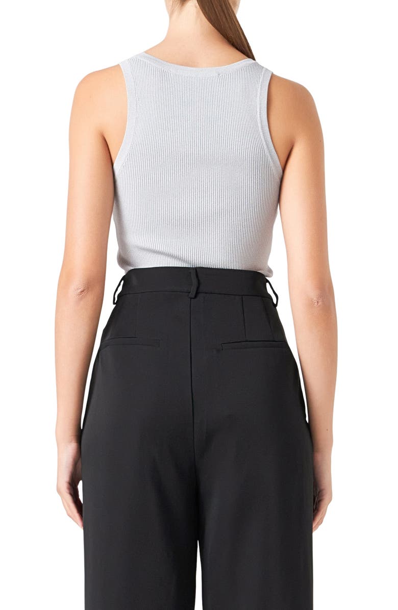 Endless Rose Ribbed Sweater Tank Top, Alternate, color, Heather Grey