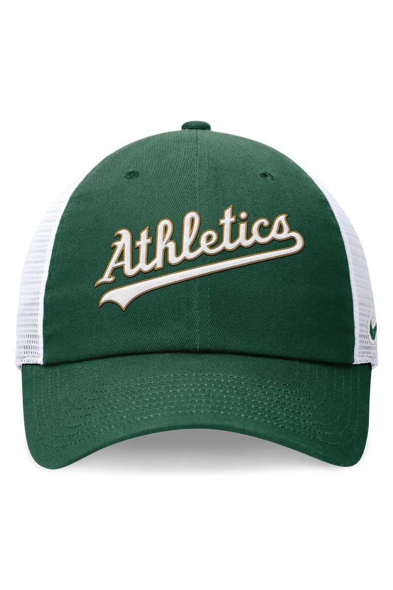 Men's Nike Green Oakland Athletics Evergreen Wordmark Trucker Adjustable Hat, Alternate, color, Green