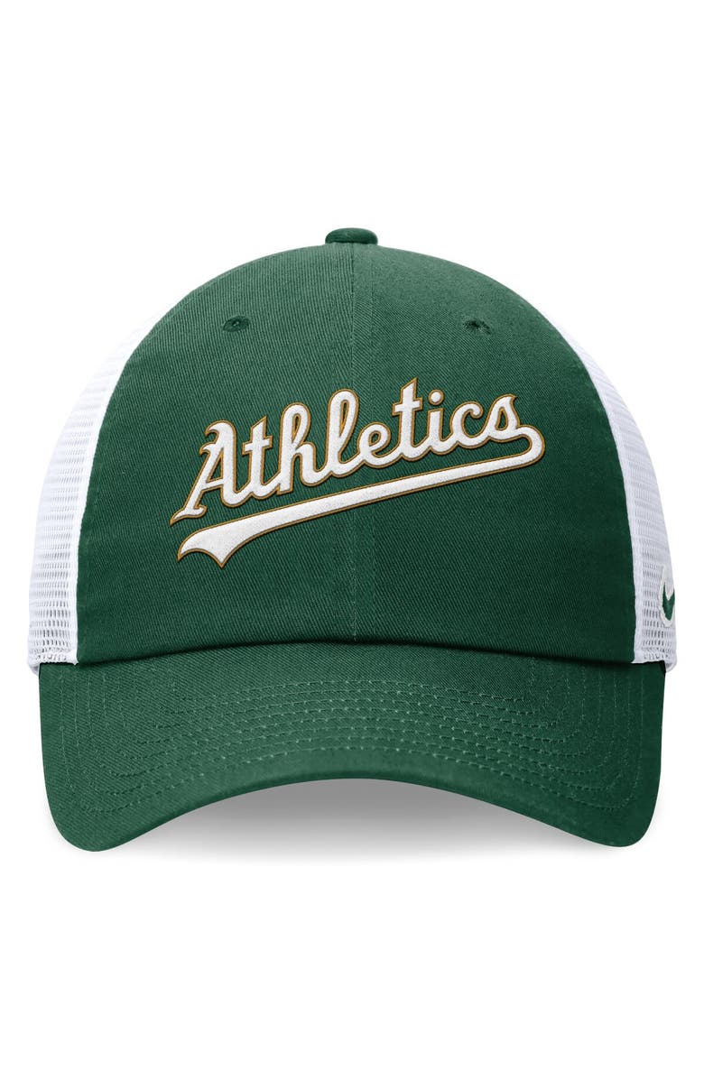 Nike Men's Nike Green Oakland Athletics Evergreen Wordmark Trucker Adjustable Hat, Alternate, color, Green