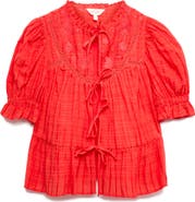 PER UNA BY M&S Embroidered Tie Front Top