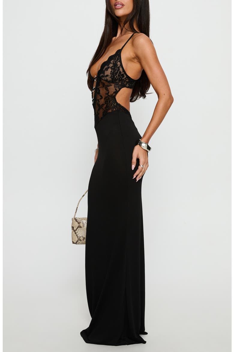 Totema Lace Gown, Alternate, color, BLACK