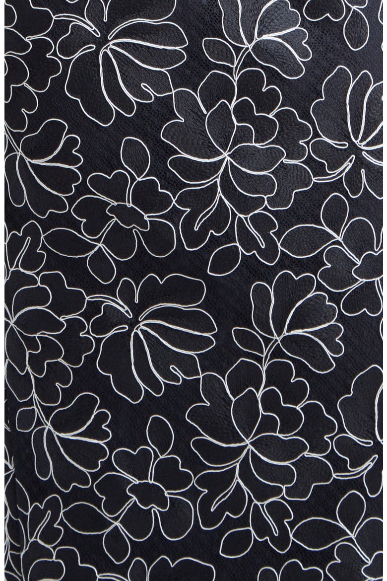 Naomi Floral Lace Dress, Alternate, color, BLACK/ IVORY