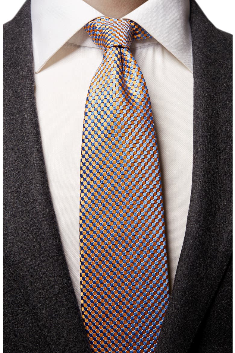 Microdot Silk Tie, Alternate, color, YELLOW