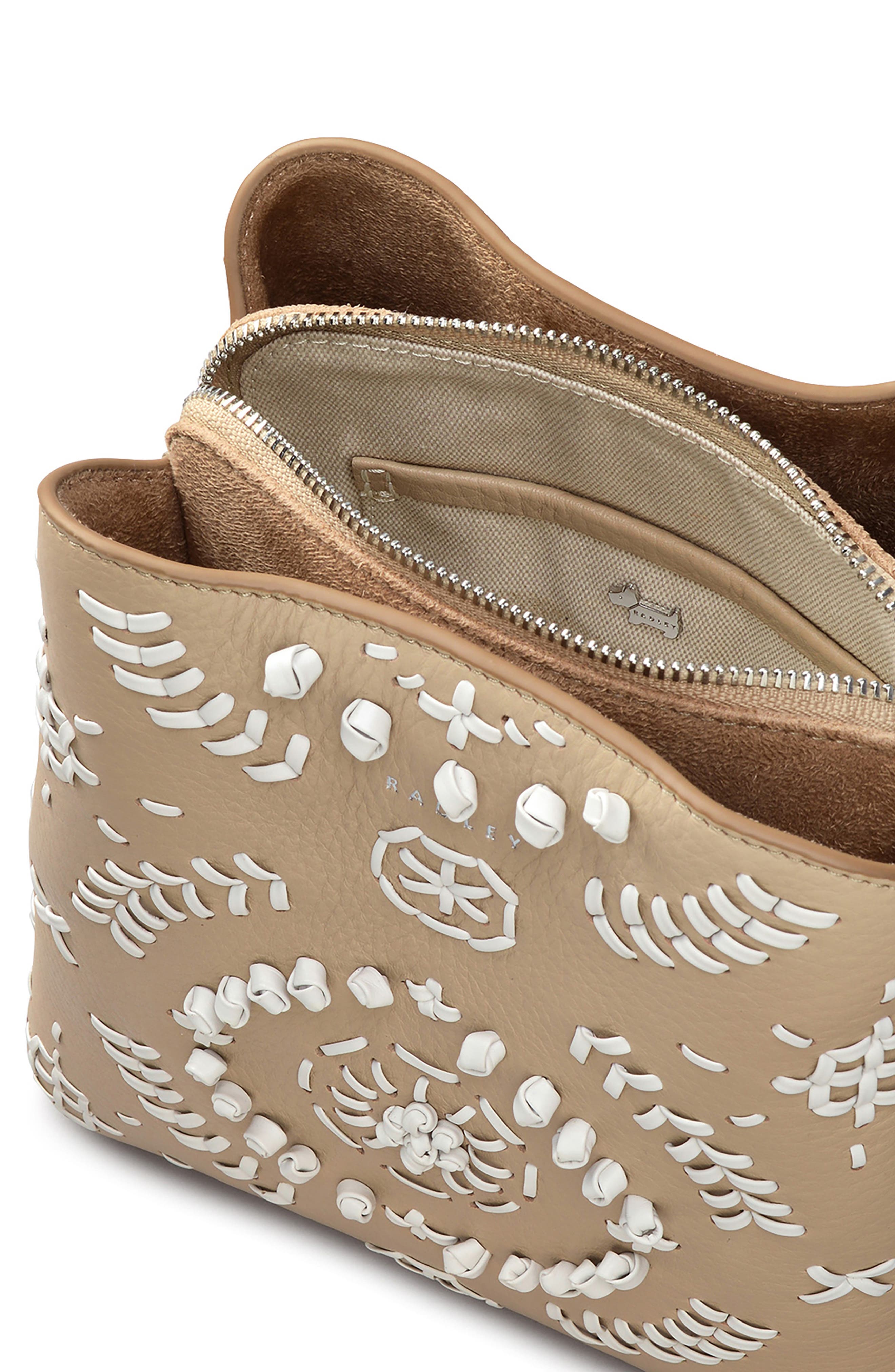 Radley Dukes Place Stitched Crossbody Bag, Alternate, color, Stone