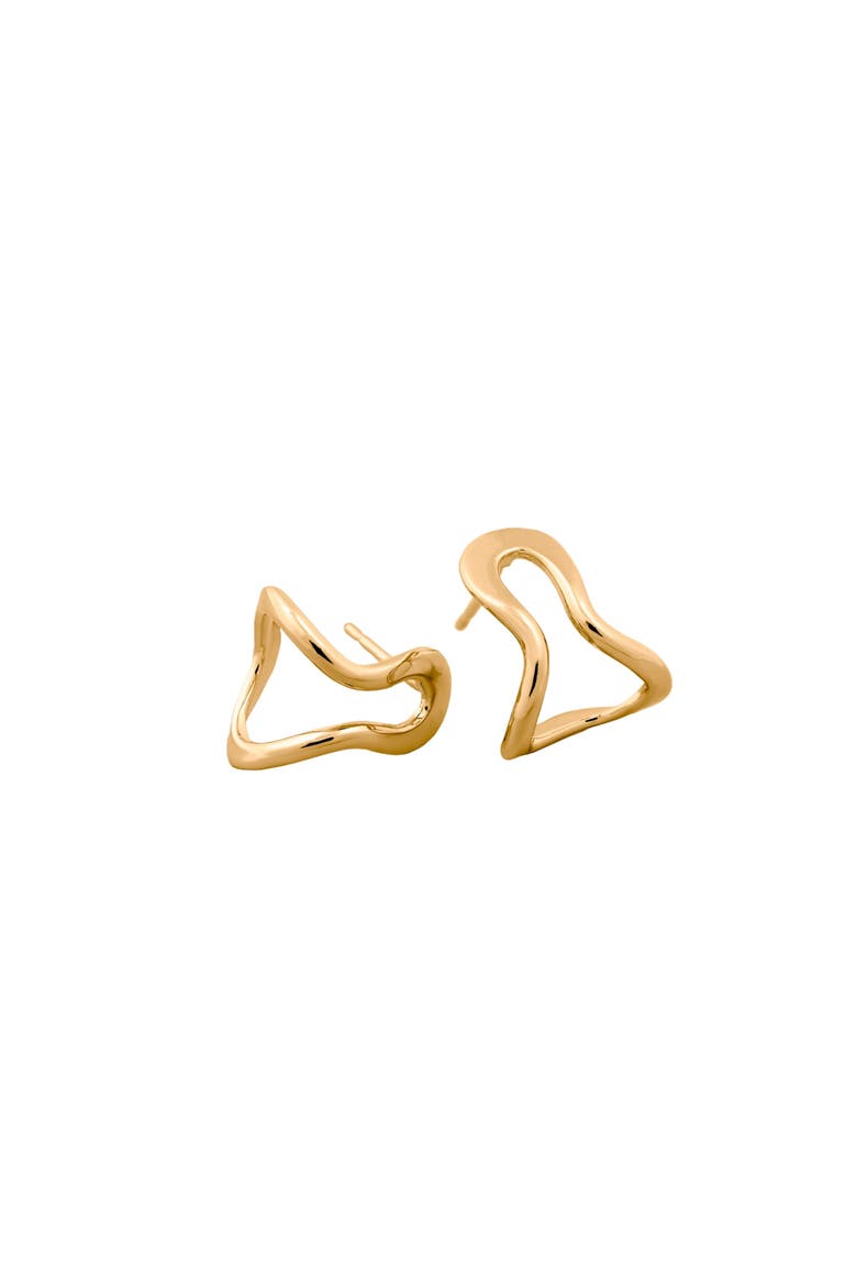 Conchi huggie earrings, Main, color, GOLD PLATE