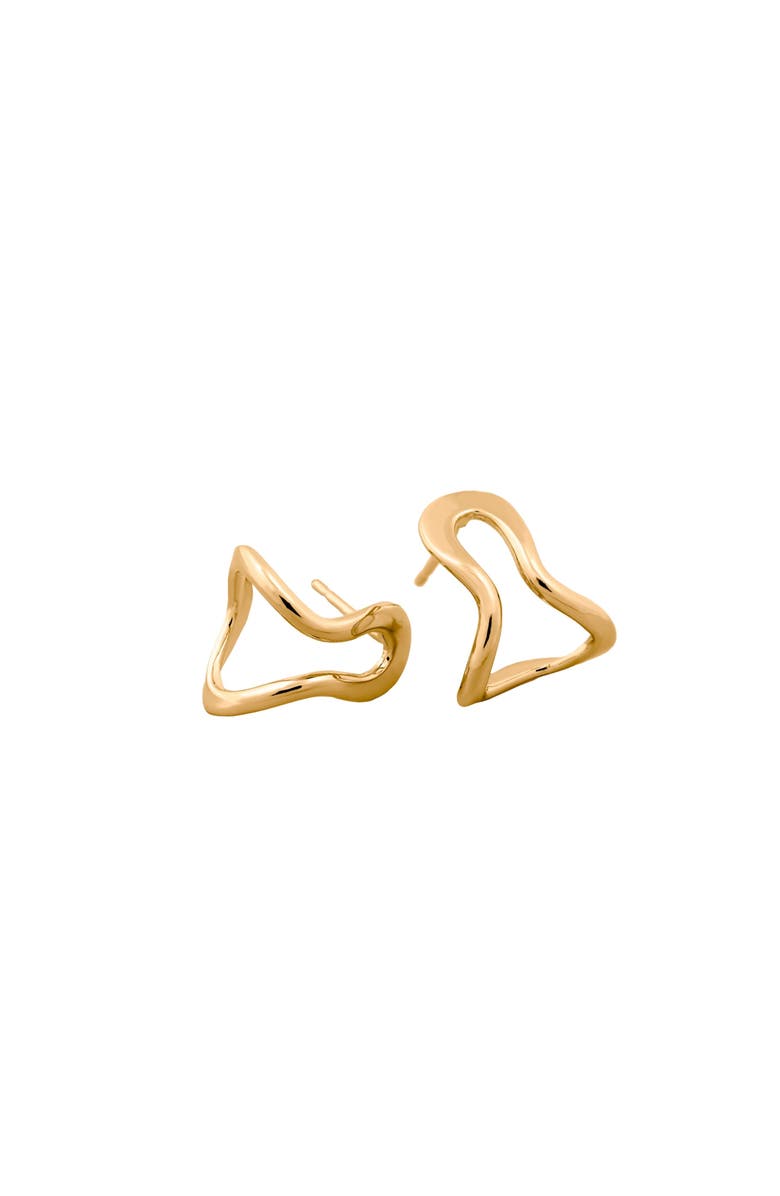 PIERETTI Conchi huggie earrings, Main, color, Gold Plate
