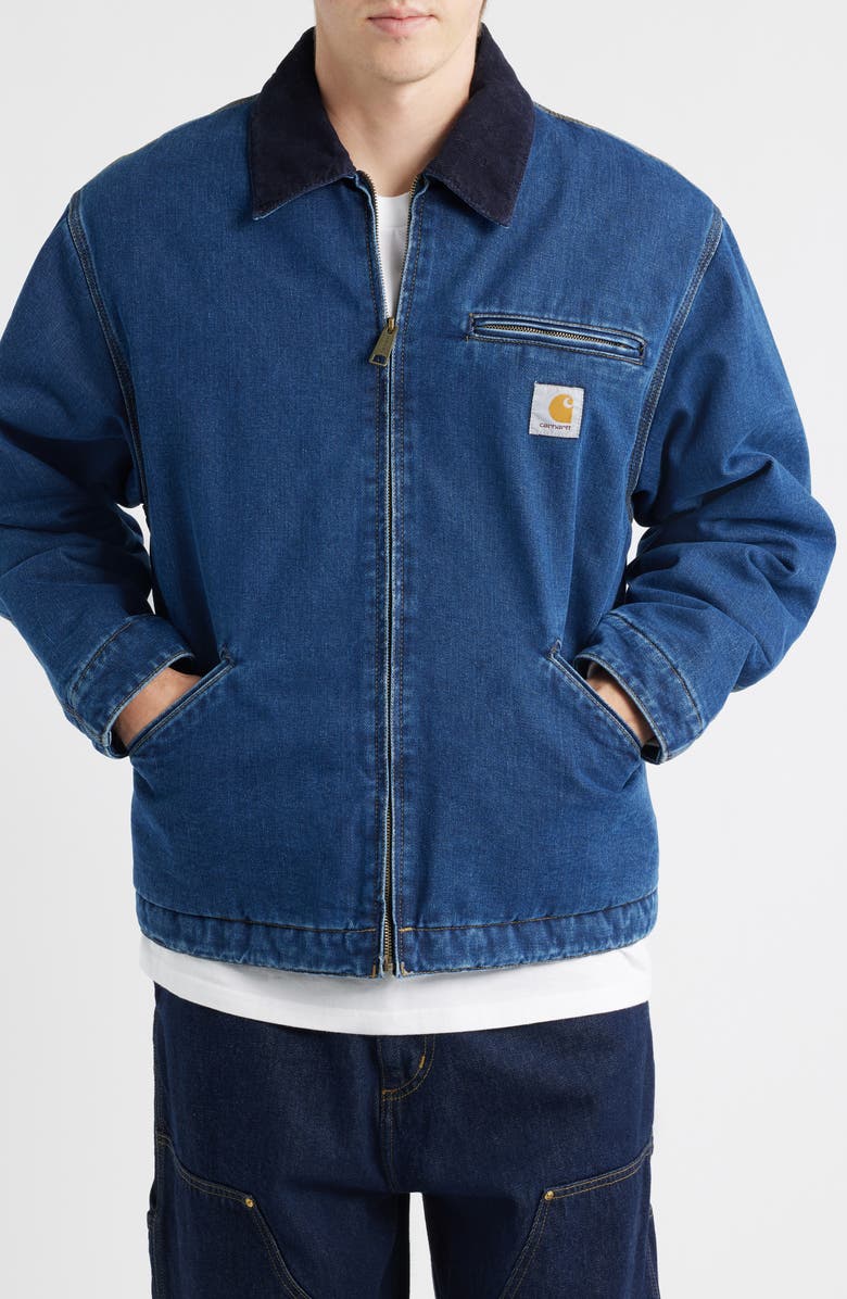 Carhartt Work In Progress OG Detroit Denim Jacket, Alternate, color, Blue / Dar
