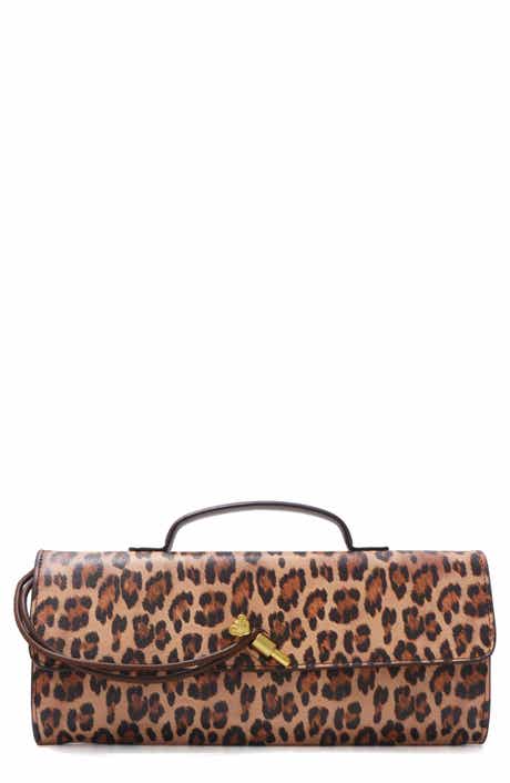 Leopard Print Faux Leather Envelope Bag