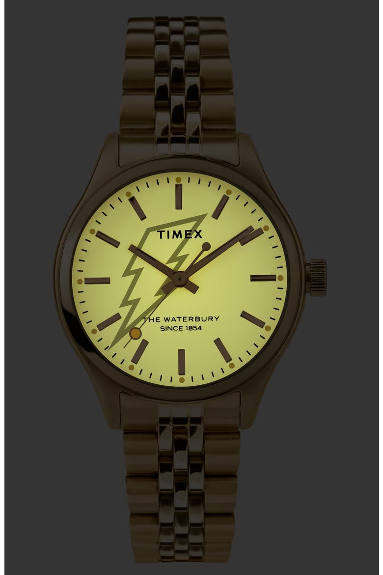 Waterbury INDIGLO Heart Bracelet Watch, 34mm, Alternate, color, GOLD/ CREAM/ GOLD