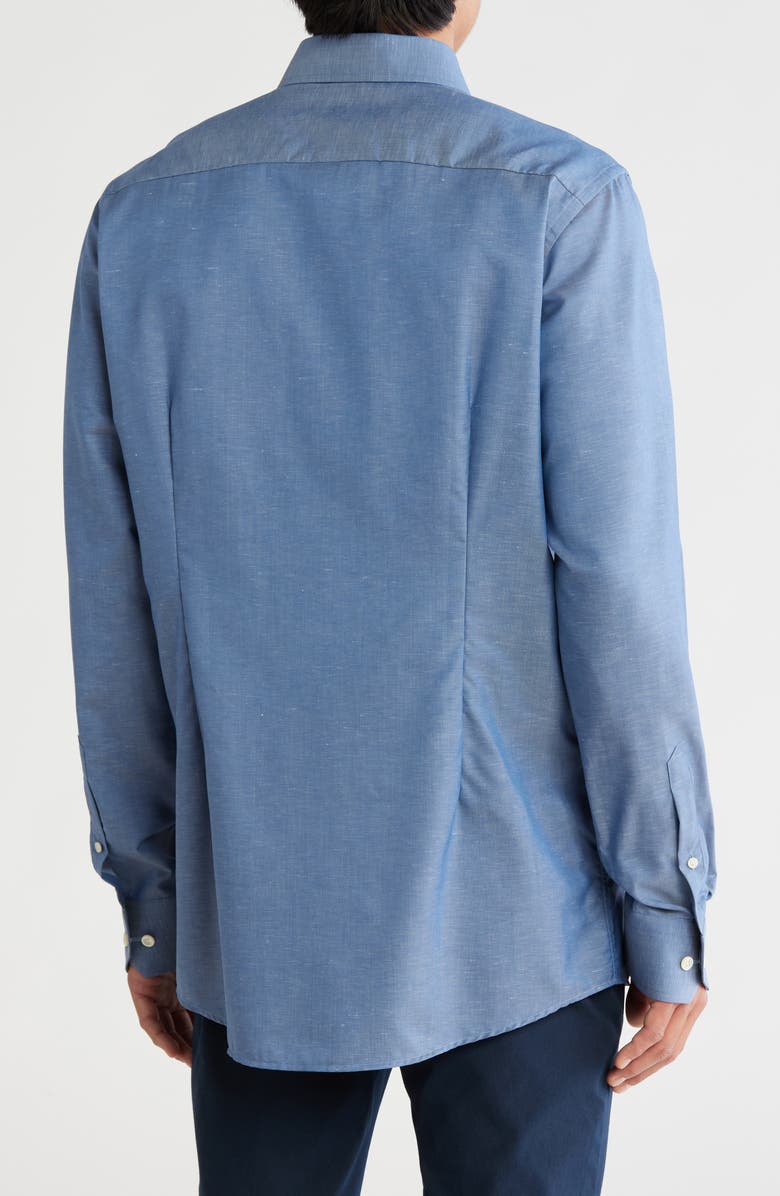 Eton Contemporary Fit Cotton & Linen Blend Dress Shirt, Alternate, color,