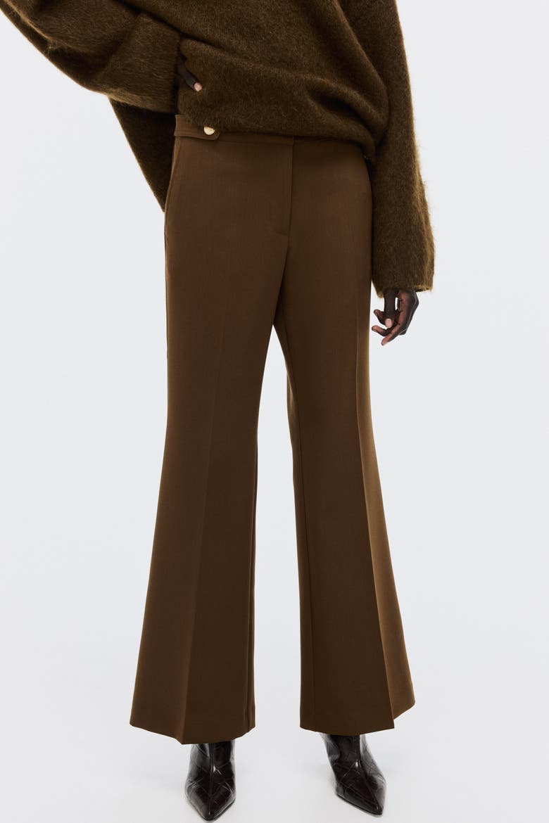 Flared Tailored Trousers, Alternate, color, Dark brown