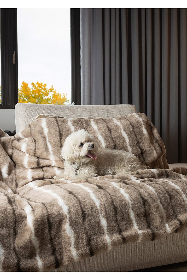 Faux Fur Throw - 50" x 60" - Beige Rabbit, Alternate, color, DAYTON BEIGE RABBIT